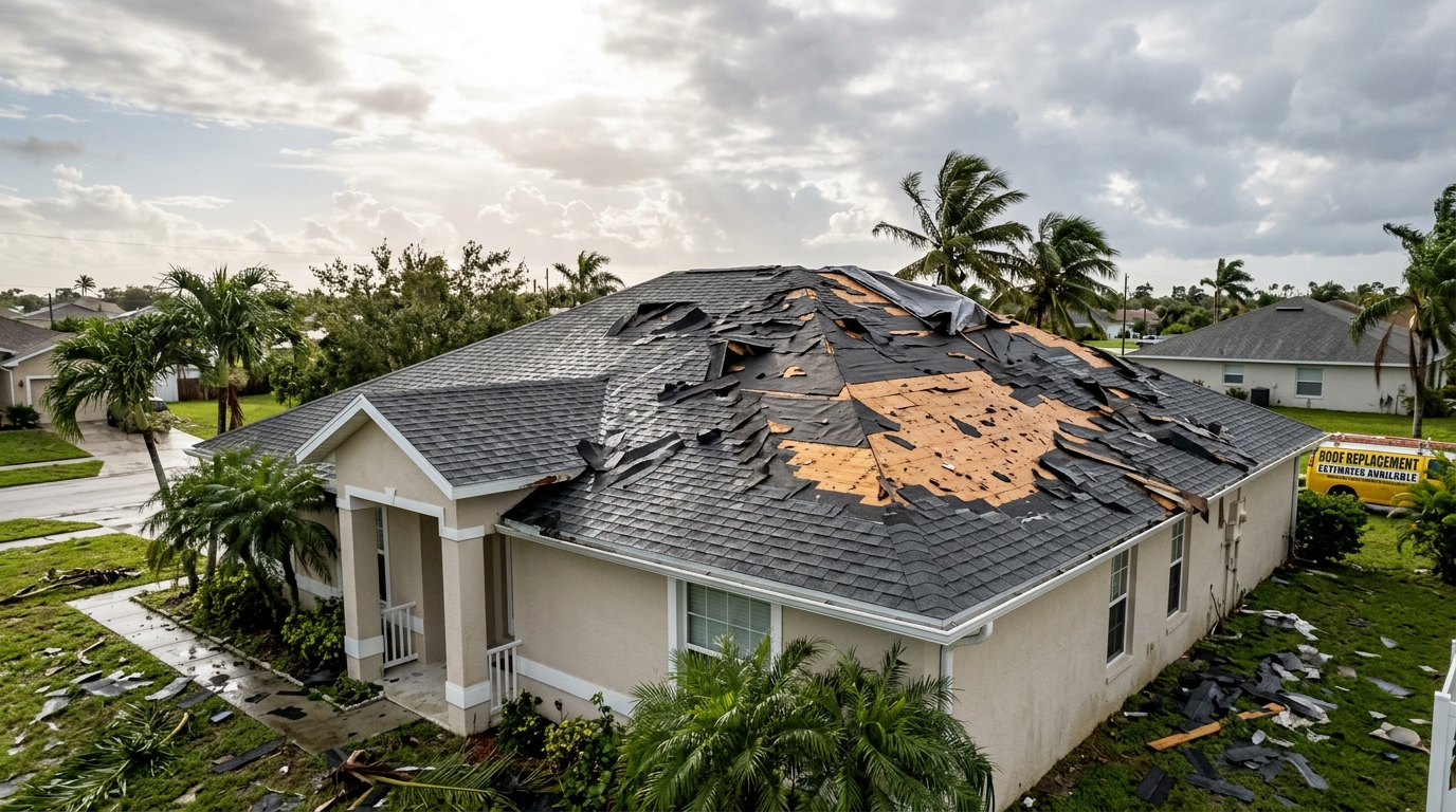 Storm Damaged Roof Tile Leak Before Replacement